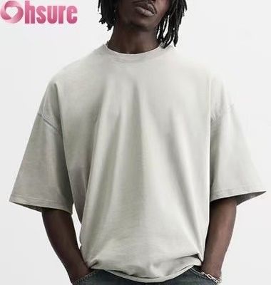 Camiseta Pesada Personalizada para Homens - Streetwear Vintage em Algodão Lavado, Design Oversized com Ombro Caído, Pedido em Massa Disponível