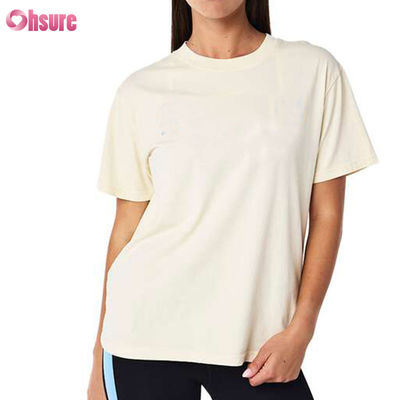 2025 Camisetas de Algodão Premium de Alta Qualidade para Mulheres e Meninas - Gola Redonda - Esporte - Uso Diário - Secagem Rápida - Respirável - Disfarça a Barriga - Tecido - Tamanhos X-XXL