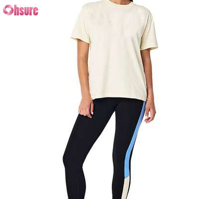 2025 Camisetas de Algodão Premium de Alta Qualidade para Mulheres e Meninas - Gola Redonda - Esporte - Uso Diário - Secagem Rápida - Respirável - Disfarça a Barriga - Tecido - Tamanhos X-XXL