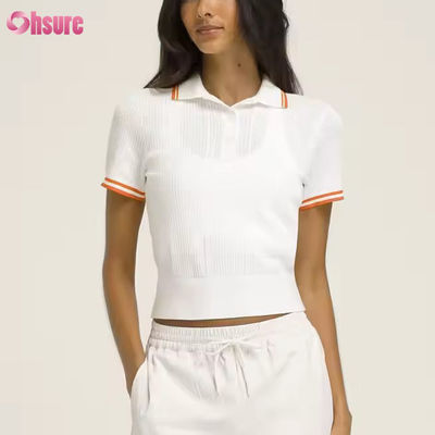 Logotipo Personalizado Respirável Golfe Manga Curta Pickleball Algodão Tênis Polo Tops Camisetas para Mulheres Fabricante de Roupa Esportiva