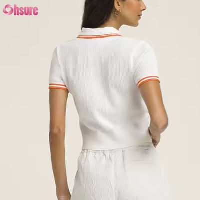 Logotipo Personalizado Respirável Golfe Manga Curta Pickleball Algodão Tênis Polo Tops Camisetas para Mulheres Fabricante de Roupa Esportiva