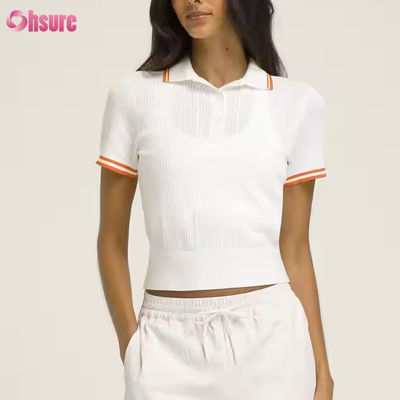 Logotipo Personalizado Respirável Golfe Manga Curta Pickleball Algodão Tênis Polo Tops Camisetas para Mulheres Fabricante de Roupa Esportiva