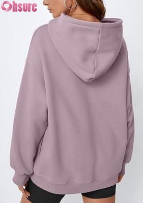 Mulheres Hoodie de lã de grande porte Suéter de cor sólida Suéter com bolso ♪ Casual Winter Warm Wear