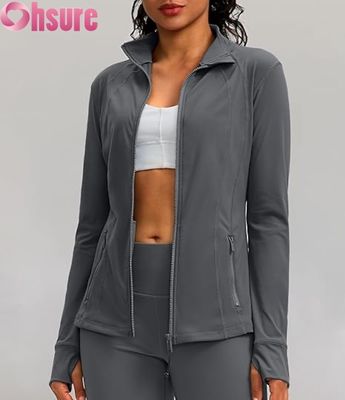 Jaqueta esportiva feminina com logotipo personalizado, capuz respirável com zíper, treino, leve, roupa ativa, jaqueta de corrida para academia para mulheres