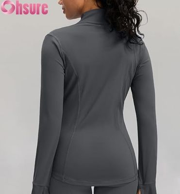 Jaqueta esportiva feminina com logotipo personalizado, capuz respirável com zíper, treino, leve, roupa ativa, jaqueta de corrida para academia para mulheres