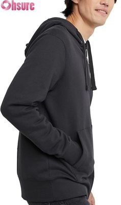 Logotipo personalizado de alta qualidade camisola de capota masculina calças de sucesso Traje conjunto cinza padrão sólido bolsos de algodão estilo simples simples