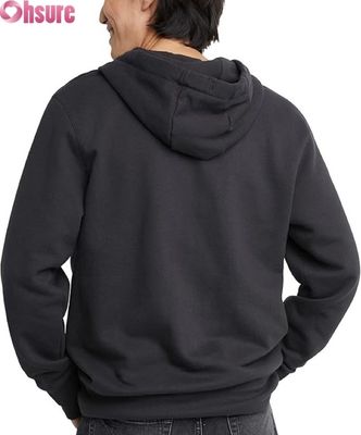 Logotipo personalizado de alta qualidade camisola de capota masculina calças de sucesso Traje conjunto cinza padrão sólido bolsos de algodão estilo simples simples