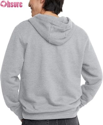 Logotipo personalizado de alta qualidade camisola de capota masculina calças de sucesso Traje conjunto cinza padrão sólido bolsos de algodão estilo simples simples