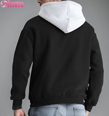 Pulôver de manga longa casual masculino Camisola com capuz com bolso dianteiro