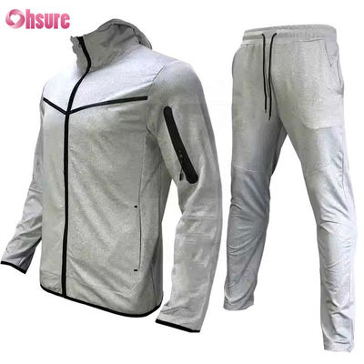 Treinamento personalizado vestidos desportivos 2 peças conjuntos Zipper Ginásio de corrida 2 peças conjunto para homens