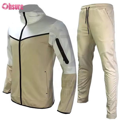 Treinamento personalizado vestidos desportivos 2 peças conjuntos Zipper Ginásio de corrida 2 peças conjunto para homens