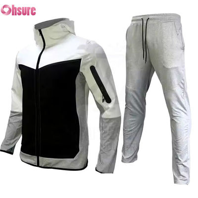Treinamento personalizado vestidos desportivos 2 peças conjuntos Zipper Ginásio de corrida 2 peças conjunto para homens