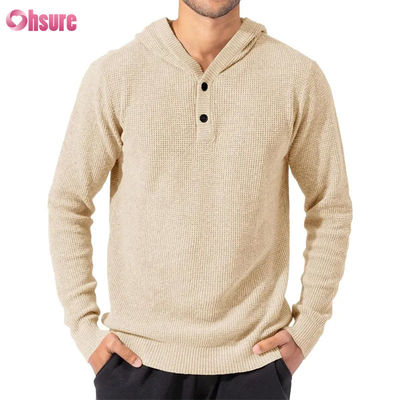 Venda por atacado Esportes Bom Design Super Moda Alta Qualidade Tops Maciço Maciço Linho Caxemira Hoodie Com Botões Para Homens Linhas de Malha