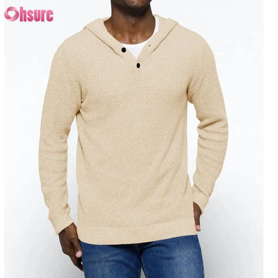 Venda por atacado Esportes Bom Design Super Moda Alta Qualidade Tops Maciço Maciço Linho Caxemira Hoodie Com Botões Para Homens Linhas de Malha