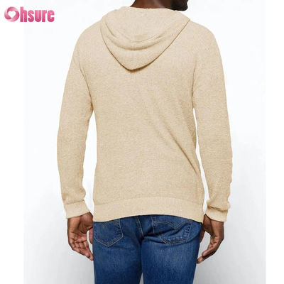Venda por atacado Esportes Bom Design Super Moda Alta Qualidade Tops Maciço Maciço Linho Caxemira Hoodie Com Botões Para Homens Linhas de Malha