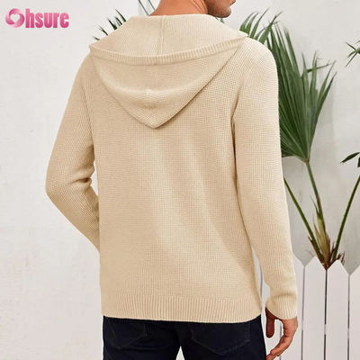 Venda por atacado Esportes Bom Design Super Moda Alta Qualidade Tops Maciço Maciço Linho Caxemira Hoodie Com Botões Para Homens Linhas de Malha