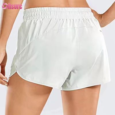 Calças de yoga e corrida de cintura alta de mulheres Calças de ginástica secas rápidas Calças de atletismo com zip no bolso traseiro