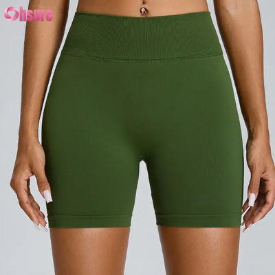 Calças curtas de fitness sem costura mulheres cintura alta levantamento de quadril calças esportivas Spandex Nylon calças curtas de ioga secas rápidas para mulheres sexy