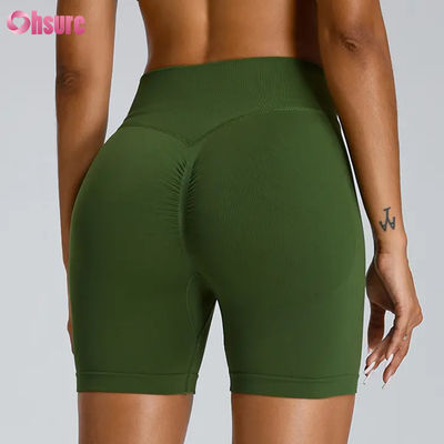 Calças curtas de fitness sem costura mulheres cintura alta levantamento de quadril calças esportivas Spandex Nylon calças curtas de ioga secas rápidas para mulheres sexy
