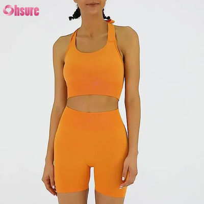 Calças curtas de fitness sem costura mulheres cintura alta levantamento de quadril calças esportivas Spandex Nylon calças curtas de ioga secas rápidas para mulheres sexy