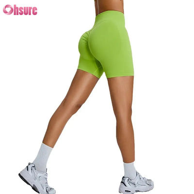 Calças curtas de fitness sem costura mulheres cintura alta levantamento de quadril calças esportivas Spandex Nylon calças curtas de ioga secas rápidas para mulheres sexy