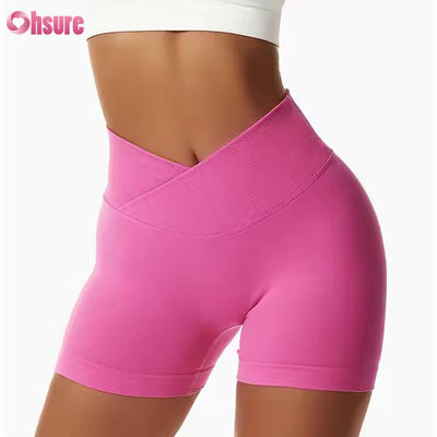 Candy Color Quick Dry Nude Yoga Shorts Hip Lift Running Fitness Shorts Estreito Alteza cintura Leggings esportivos