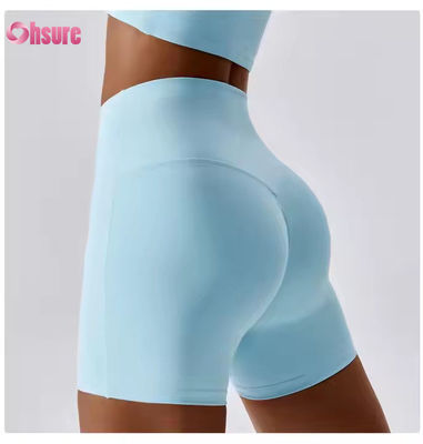 Candy Color Quick Dry Nude Yoga Shorts Hip Lift Running Fitness Shorts Estreito Alteza cintura Leggings esportivos