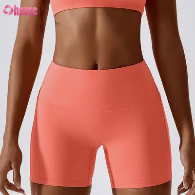 Candy Color Quick Dry Nude Yoga Shorts Hip Lift Running Fitness Shorts Estreito Alteza cintura Leggings esportivos