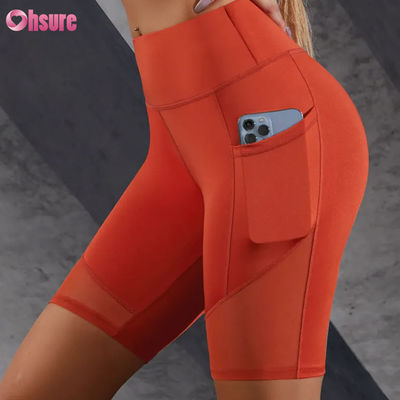 Impressão de logotipo personalizada, calças justas, venda quente, bolso, costura em malha, cintura alta, levanta bumbum, emagrecimento, shorts de ioga, leggings por atacado