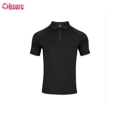 Top esportivo de tecido de seda gelada de secagem rápida e alta qualidade, respirável, camiseta de ginástica de verão, ajuste muscular, camiseta polo masculina