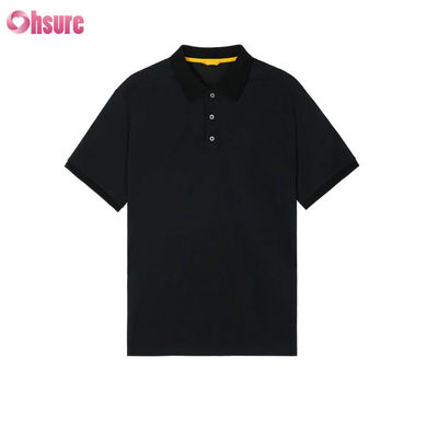 Raglan de malha premium masculino para camisa polo, estilo esportivo com gola contrastante, corte regular