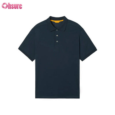Raglan de malha premium masculino para camisa polo, estilo esportivo com gola contrastante, corte regular