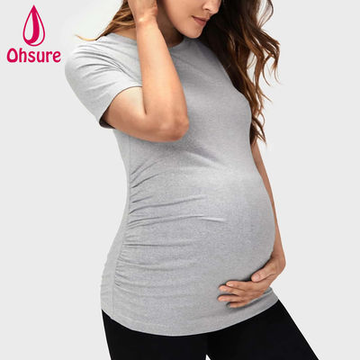 Atacado Personalizado Bambu Macio Amamentação Roupa Fitness Amamentação Tee Tops de Maternidade Yoga Camiseta