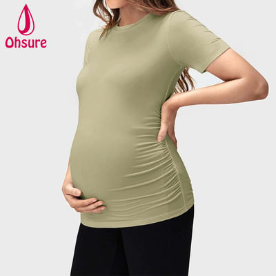 Atacado Personalizado Bambu Macio Amamentação Roupa Fitness Amamentação Tee Tops de Maternidade Yoga Camiseta