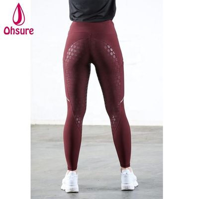 Calças de equitação femininas azul preto vermelho Toque elegante Assento completo Silicone Atacado Personalizado Calças de montaria