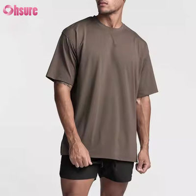 Logotipo personalizado Desenho novo Treinamento Desporto Usar camisa Homens 100% Algodão Pesos pesados Box Fit Correndo Camisa de ginástica de grande porte