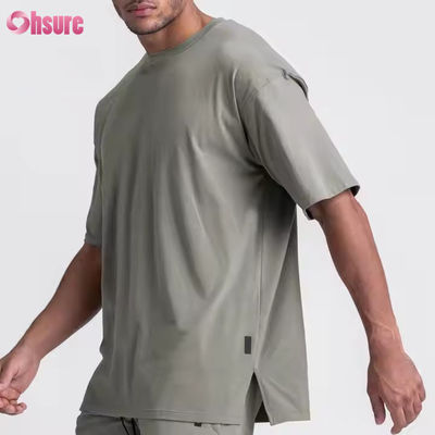 Logotipo personalizado Desenho novo Treinamento Desporto Usar camisa Homens 100% Algodão Pesos pesados Box Fit Correndo Camisa de ginástica de grande porte