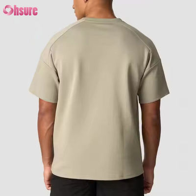 Camiseta cinza personalizada 100% algodão, camiseta oversized pesada, corrida, treino, esportes, academia, camisa masculina