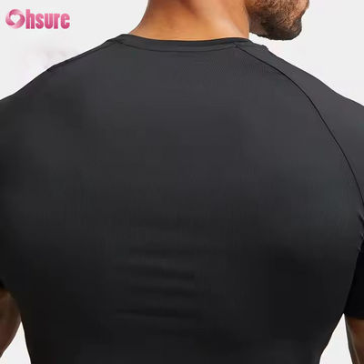 Custom Polyester Spandex Lightweight Slim Fit Raglan Manga Rapido Treinamento Muscular Top Gym T Shirt para Homens