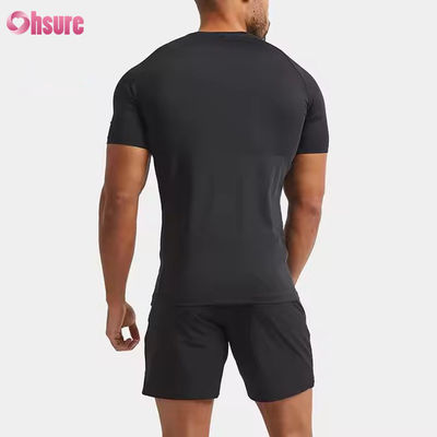 Custom Polyester Spandex Lightweight Slim Fit Raglan Manga Rapido Treinamento Muscular Top Gym T Shirt para Homens