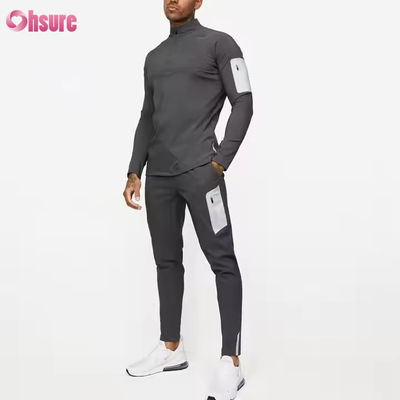 Camisola de treino personalizada Active Sports Wear Slim Fit 1/4 Quarter Zip para homem, compressão, manga comprida, ginásio