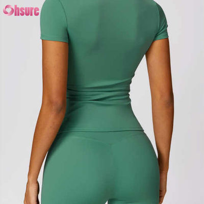 2024 Verão Nova Moda Feminina Esporte T-Shirt Eco-Friendly Manga Curta Vendas Quentes Populares Roupa Blank Plain