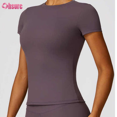 2024 Verão Nova Moda Feminina Esporte T-Shirt Eco-Friendly Manga Curta Vendas Quentes Populares Roupa Blank Plain