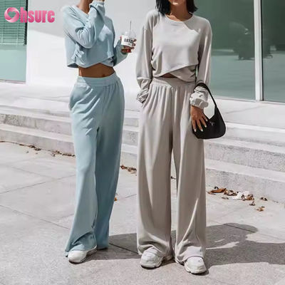 Comércio por atacado Feminino Hoodies Set Outono e Inverno Novos Esportes e Lazer Moderno Hoodie Set Casual Traje para Mulher