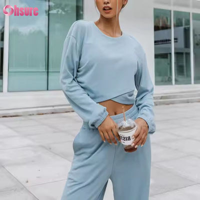 Comércio por atacado Feminino Hoodies Set Outono e Inverno Novos Esportes e Lazer Moderno Hoodie Set Casual Traje para Mulher