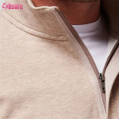 Pulôver de golfe masculino de alta qualidade com corte justo, com gola alta e mangas compridas de lã, com zíper de um quarto, em cor lisa e suave com logotipo personalizado para o inverno