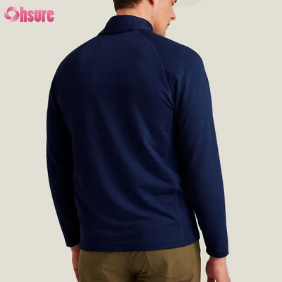 Pulôver Masculino de Alta Qualidade Super Fashion com Meio Zíper Confortável Branco com Quarto de Zíper Bordado Esportivo e Elegante para o Inverno