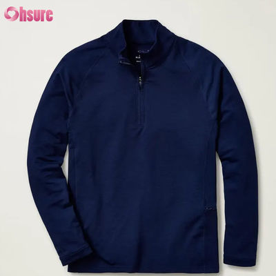 Pulôver Masculino de Alta Qualidade Super Fashion com Meio Zíper Confortável Branco com Quarto de Zíper Bordado Esportivo e Elegante para o Inverno
