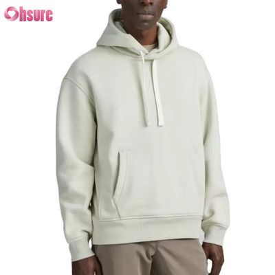 Moletom Atlético Masculino Oversize de Alta Qualidade Atacado Esportivo com Gola com Capuz de Cor Sólida Logotipo Personalizado Serigrafia