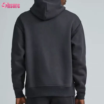 Moletom Atlético Masculino Oversize de Alta Qualidade Atacado Esportivo com Gola com Capuz de Cor Sólida Logotipo Personalizado Serigrafia